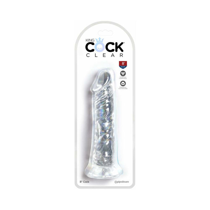 Pipedream King Cock Clear 8 in. Cock Realistic Dildo With Suction Cup