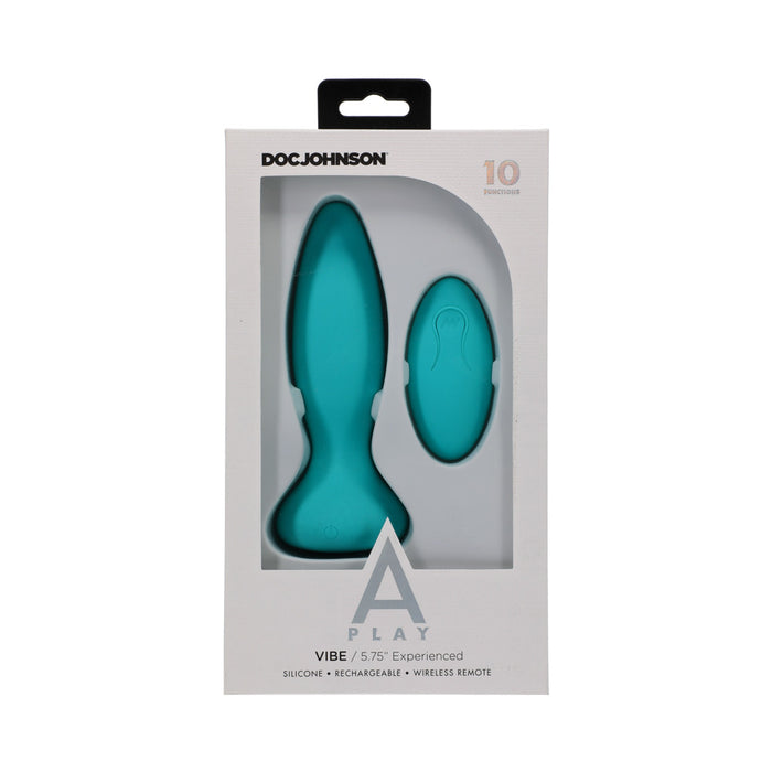 A-Play Vibe Experienced Rechargeable Silicone Anal Plug with Remote Teal
