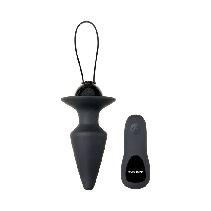 Evolved Plug & Play Rechargeable Remote-Controlled Vibrating Silicone Anal Plug Black
