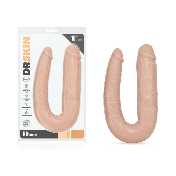 Dr. Skin Dr. Double Realistic 18 in. Dual-Ended Dildo Beige