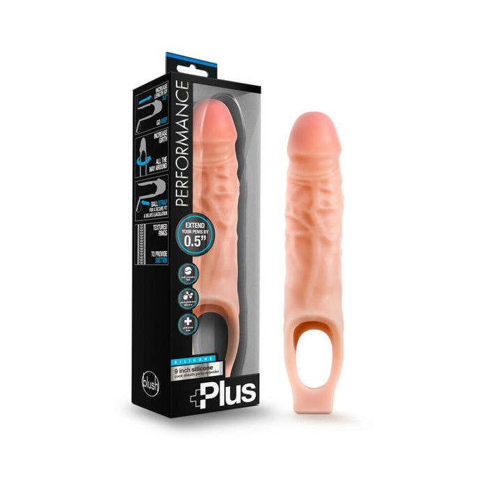 Blush Performance Plus 9 in. Silicone Cock Sheath Penis Extender Sling Beige
