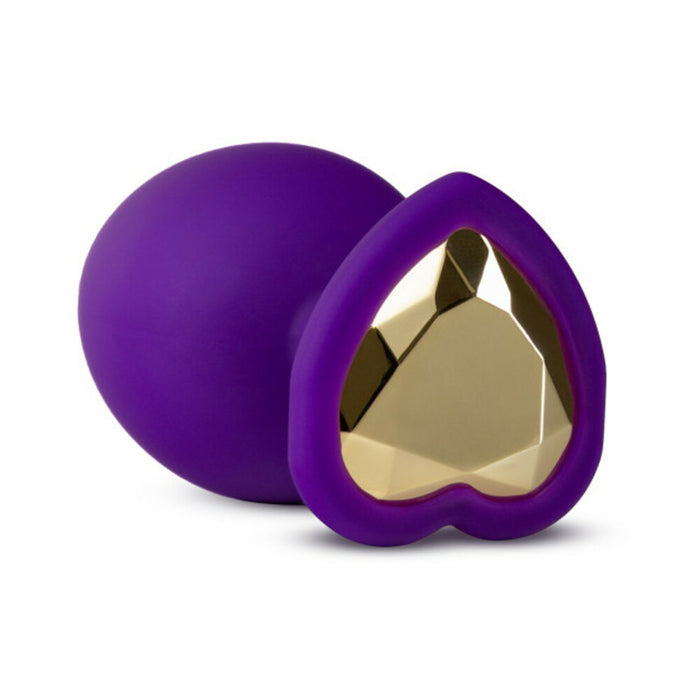 Blush Temptasia Bling Anal Plug with Heart-Shaped Gem Base Medium Purple