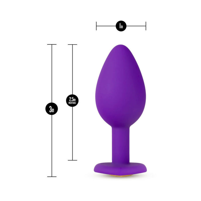 Blush Temptasia Bling Anal Plug with Heart-Shaped Gem Base Small Purple