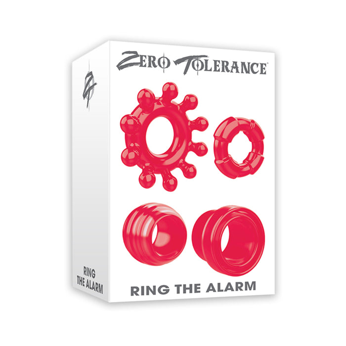 Zero Tolerance Ring The Alarm 4-Piece Cockring Set Red