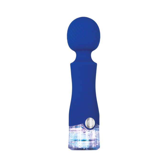 Evolved Dazzle Light-Up Rechargeable Silicone Wand Vibrator Blue