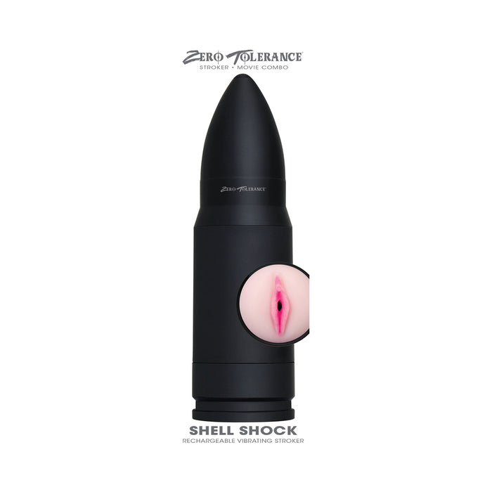 Zero Tolerance Shell Shock Rechargeable Bullet-Shaped Vibrating Vagina Stroker Black