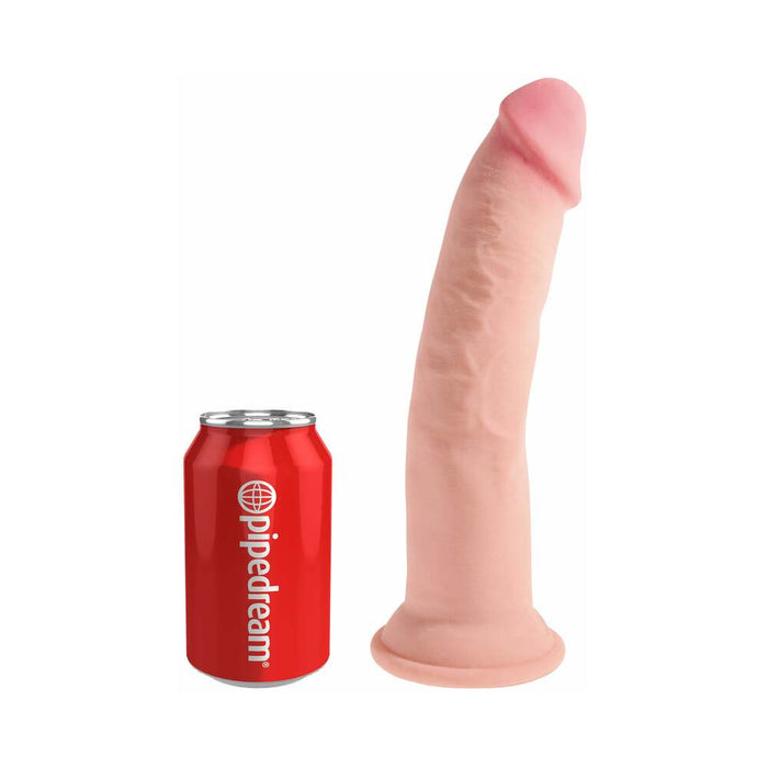 Pipedream King Cock Plus 9 in. Triple Density Cock Realistic Dildo With Suction Cup Beige