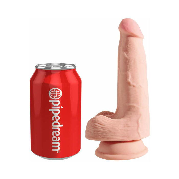 Pipedream King Cock Plus 5 in. Triple Density Cock With Balls Realistic Suction Cup Dildo Beige