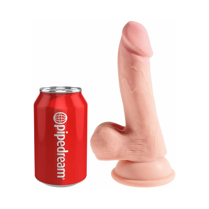 Pipedream King Cock Plus 6.5 in. Triple Density Cock With Balls Realistic Suction Cup Dildo Beige