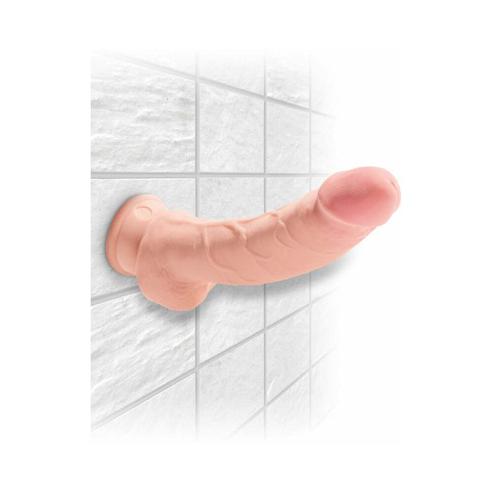 Pipedream King Cock Plus 8 in. Triple Density Cock With Balls Realistic Suction Cup Dildo Beige