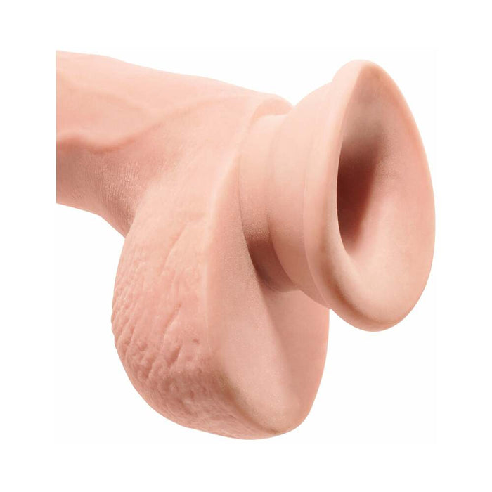 Pipedream King Cock Plus 9 in. Triple Density Cock With Balls Realistic Suction Cup Dildo Beige