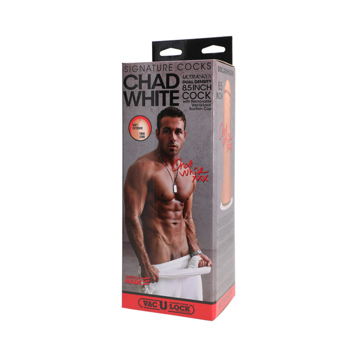 Signature Cocks - Chad White 8.5 Inch ULTRASKYN Cock with Removable Vac-U-Lock Suction Cup Vanilla