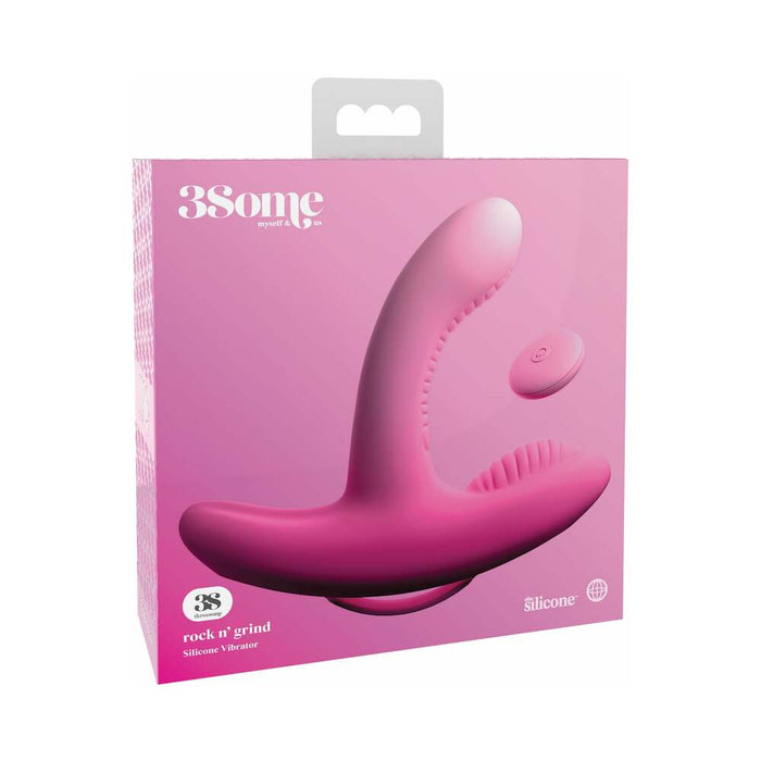 Pipedream 3Some Rock n' Grind Dual Stimulation Silicone Vibrator Pink