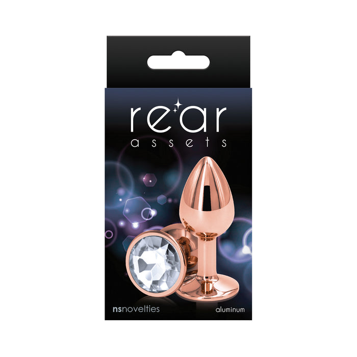 Rear Assets Rose Gold Anal Plug Small Clear