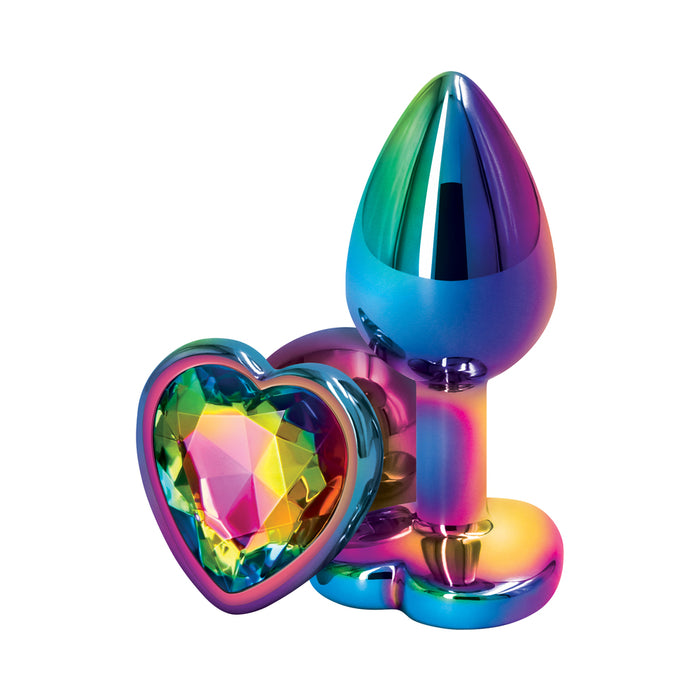 Rear Assets Metal Heart Plug Small Multicolor/Rainbow