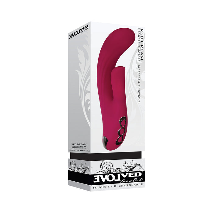 Evolved Red Dream Rechargeable Silicone Dual Stimulator