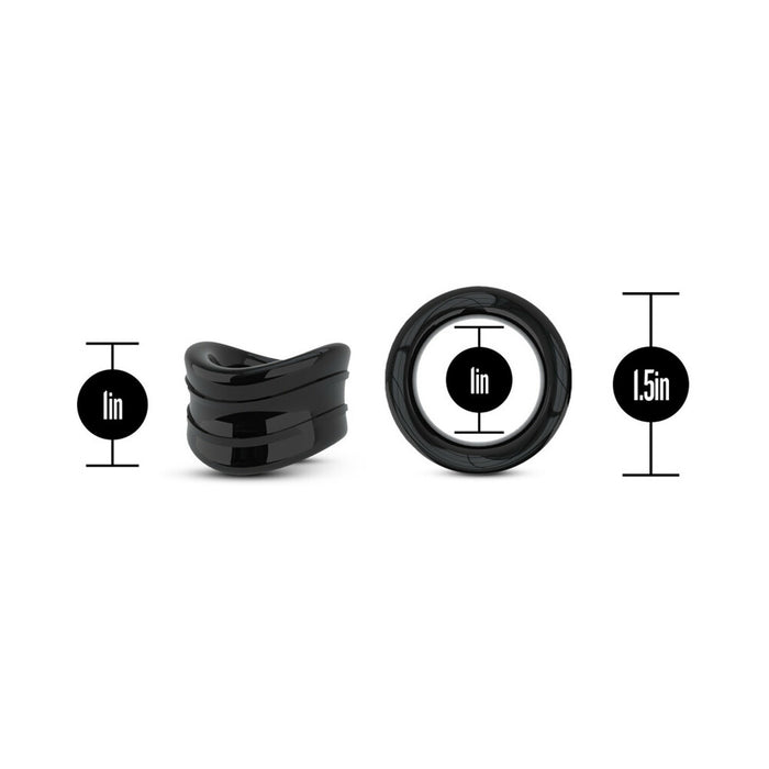 Stay Hard Beef Ball Stretcher Snug 1 in. Black