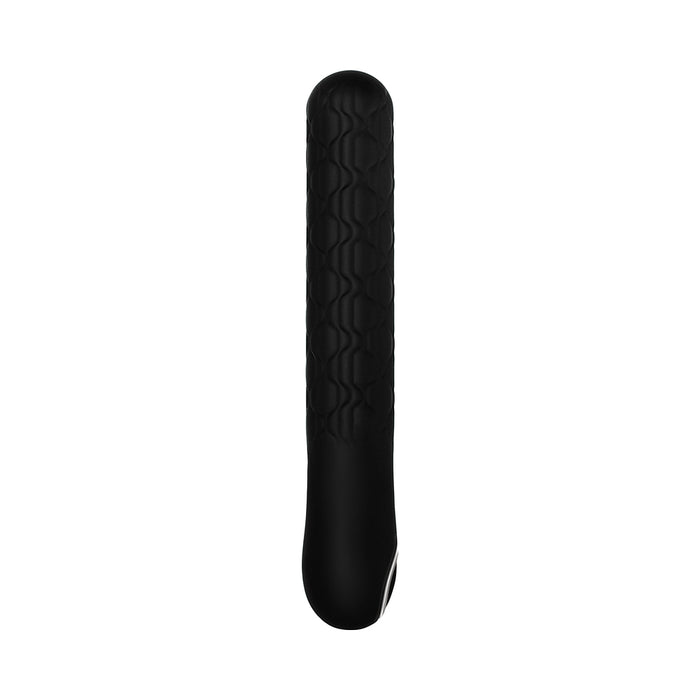 Evolved Quilted Love Rechargeable Textured Silicone Sli mline Vibrator Black