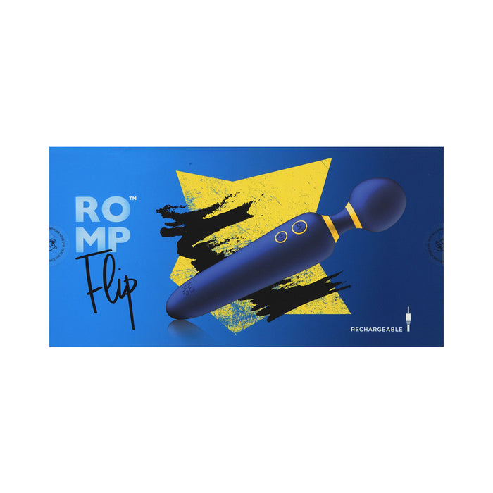 ROMP Flip Rechargeable Silicone Wand Massager Blue