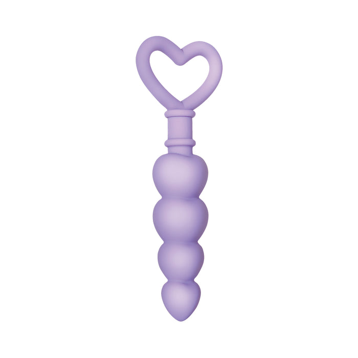 Evolved Sweet Treat Heart-Shaped Beaded Silicone Anal Plug Light Purple