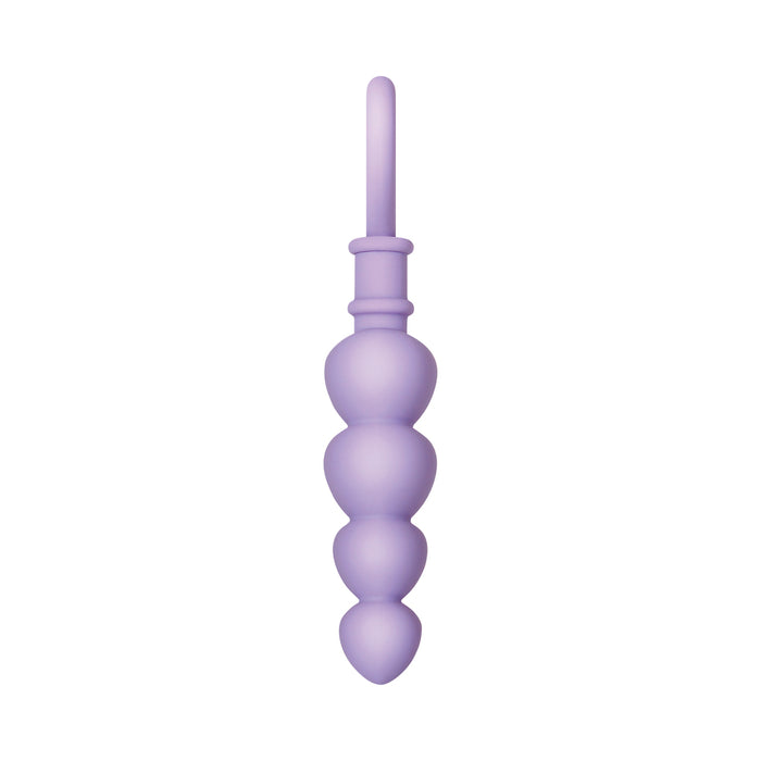 Evolved Sweet Treat Heart-Shaped Beaded Silicone Anal Plug Light Purple