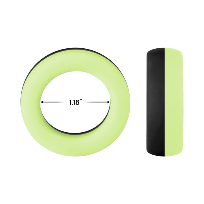 Forto F-19 Liquid Silicone 2-Tone Cockring Black/Glow