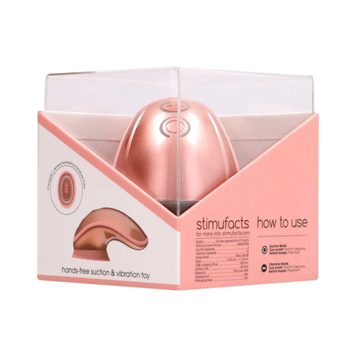 Shots Twitch Innovation Rechargeable Hands-Free Suction & Vibration Toy Rose Gold