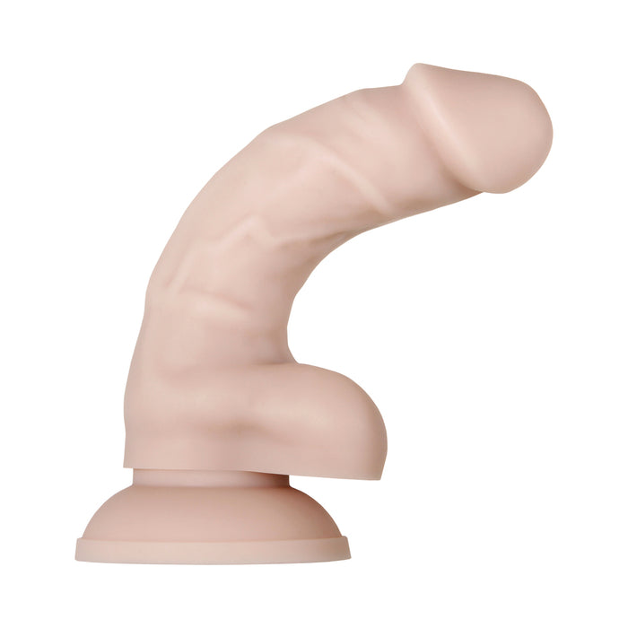 Evolved Real Supple Poseable 6 in. Realistic Silicone Dildo With Balls Beige