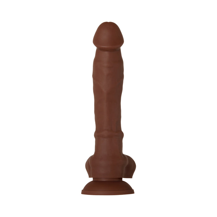Evolved Real Supple Poseable 8.25 in. Realistic Silicone Dildo With Balls Brown