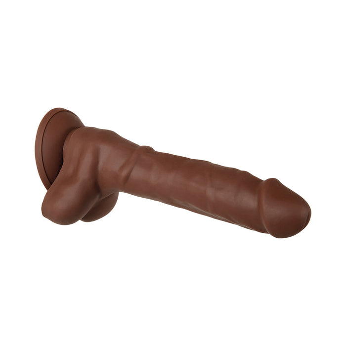 Evolved Real Supple Poseable 8.25 in. Realistic Silicone Dildo With Balls Brown