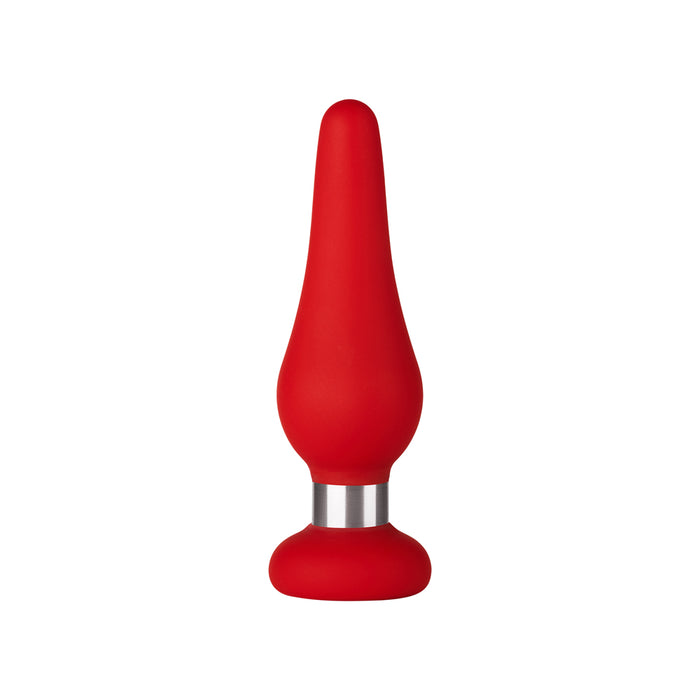 Forto F-21 Tear Drop Silicone Anal Plug Small Red