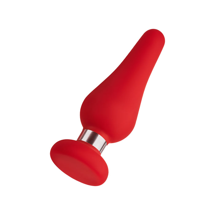 Forto F-21 Tear Drop Silicone Anal Plug Medium Red