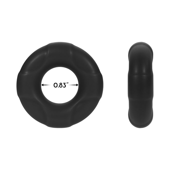 Forto F-33 Liquid Silicone Cockring Medium Black