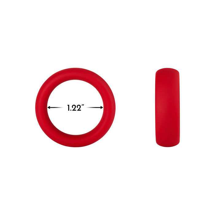 Forto F-64 Wide Liquid Silicone Cockring Small Red