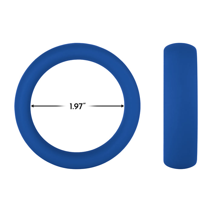 Forto F-64 Wide Liquid Silicone Cockring Large Blue