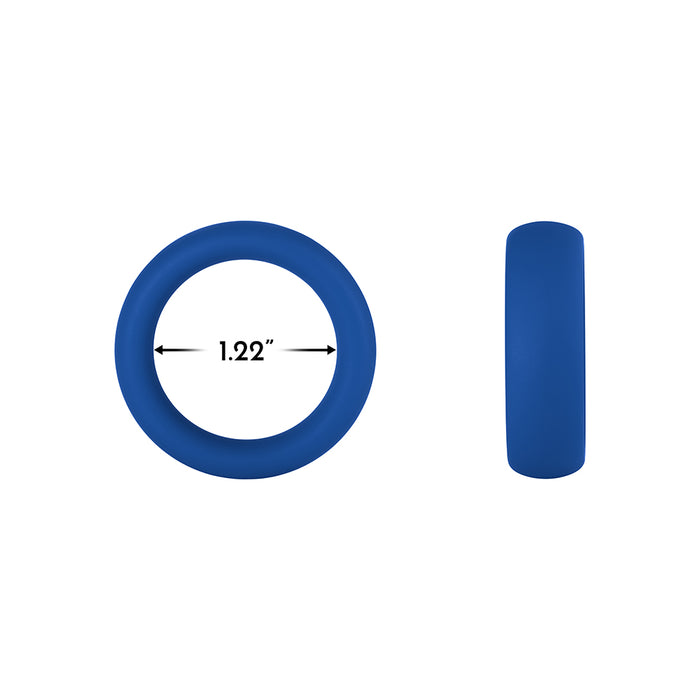 Forto F-64 Wide Liquid Silicone Cockring Small Blue