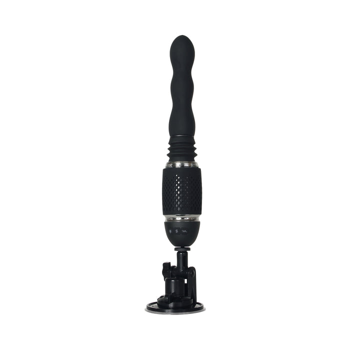 Evolved Thrust & Go Thrusting Vibrator With 2 Shafts and Suction Cup Base Black