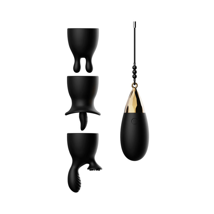 Evolved Egg-Citement 5-Piece Rechargeable Remote-Controlled Vibrator and Accessory Set Black