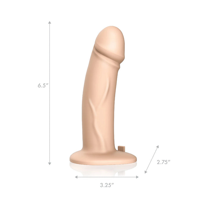 Pegasus 6.5 in. Realistic Peg Rechargeable Remote-Controlled Dildo & Harness Set Beige