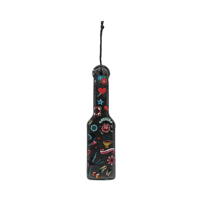 Ouch! Old School Tattoo Style Printed Paddle Multi-Color