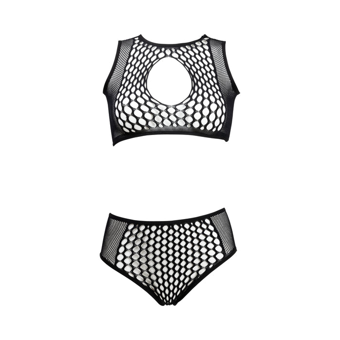 Le Desir Duo Key Hole Bra Set Black O/S