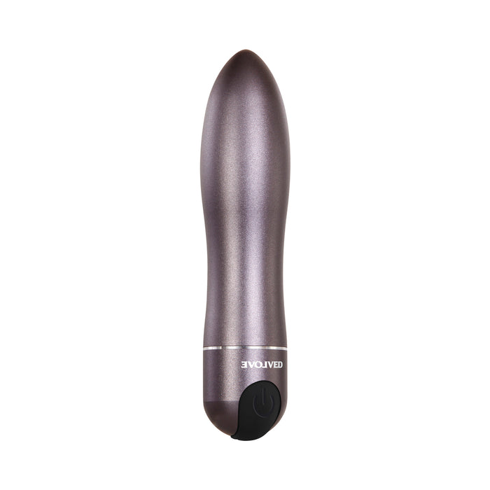 Evolved Travel-Gasm Rechargeable Metal Bullet Vibrator With Carrying Case Gunmetal