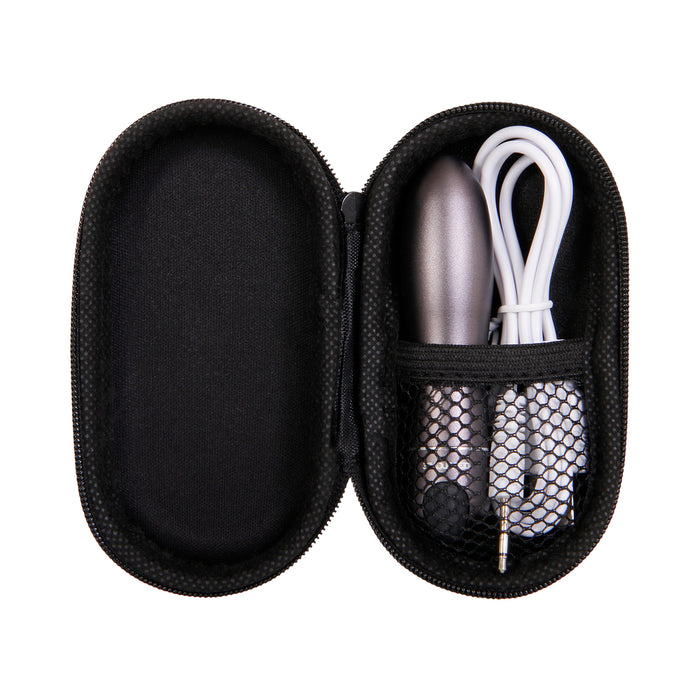 Evolved Travel-Gasm Rechargeable Metal Bullet Vibrator With Carrying Case Gunmetal