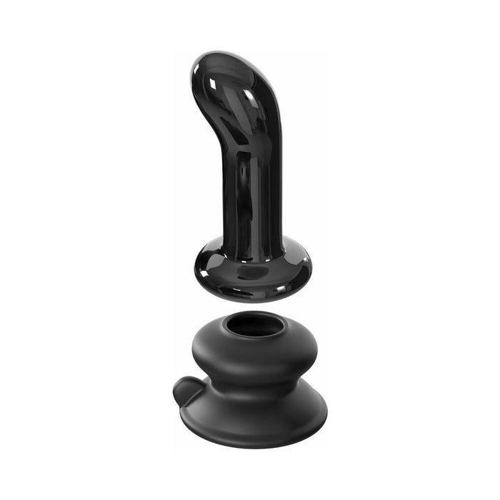 Pipedream Icicles No. 84 Vibrating Curved Glass Massager With Suction Cup Black