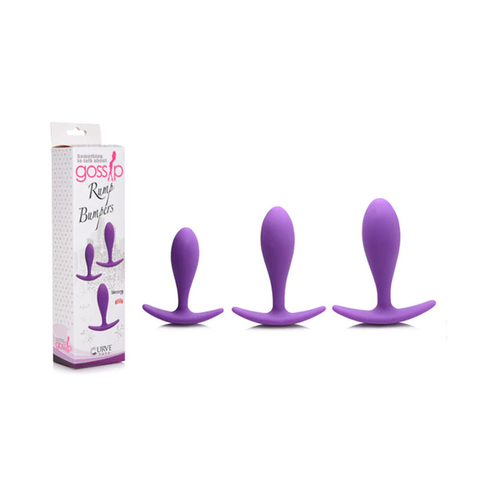 Curve Toys Gossip Rump Bumpers 3-Piece Silicone Anal Training Set Violet