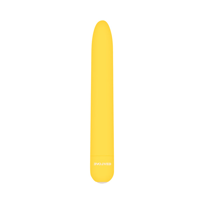 Evolved Sunny Sensations Rechargeable Silicone Sli mline Vibrator Yellow