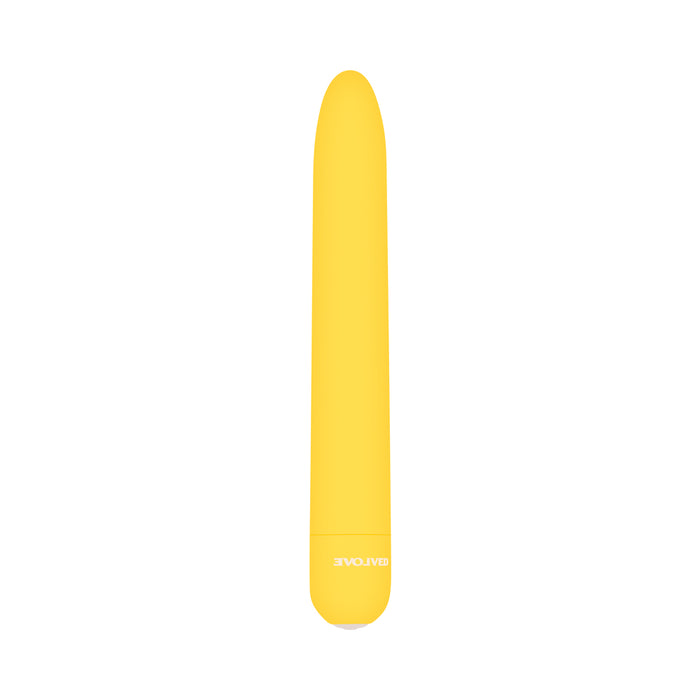 Evolved Sunny Sensations Rechargeable Silicone Sli mline Vibrator Yellow