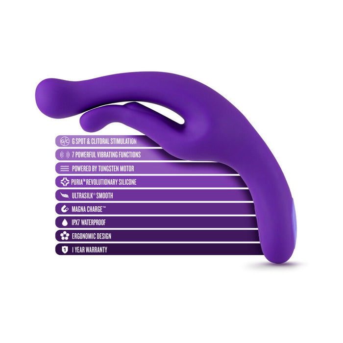 Wellness G Wave Rechargeable Silicone Dual Stimulation Vibrator Purple