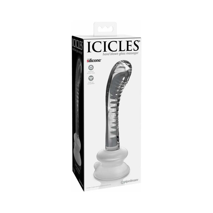 Pipedream Icicles No. 88 Curved Glass G-Spot Massager With Suction Cup Clear