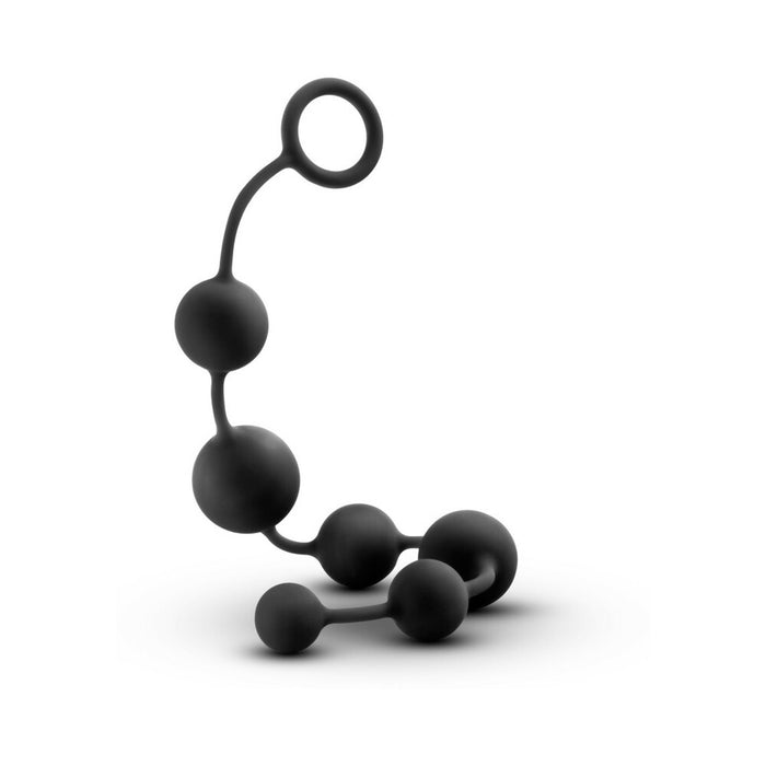 Anal Adventures Platinum Silicone Large Anal Beads Black